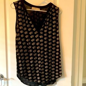 3/$29 Lovely LOFT sleeveless Black/White top Large